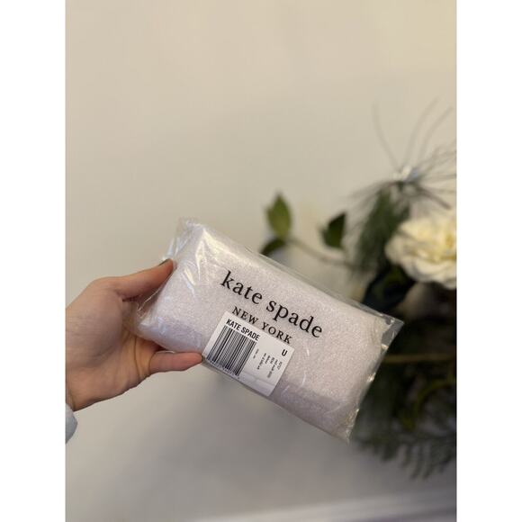 KATE SPADE Detour Stop Sign Glitter Patent Leather Small Slim Bifold Wallet NWT - Picture 6 of 6